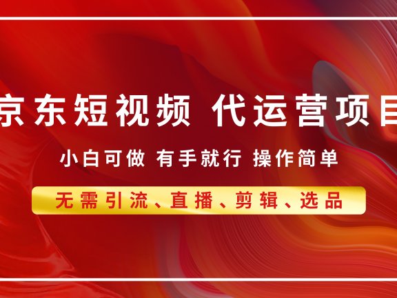 京东带货代运营，小白有手就行，利润55分，月入8000+