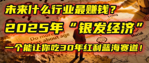 未来什么行业最赚钱？马哥揭秘2025年“银发经济”：一个能让你吃30年红利的蓝海赛道！